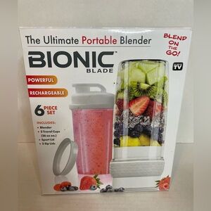 Bionic Blade Ultimate Portable Blender 6 PIECE SET Blend on the GO. USB Recharge